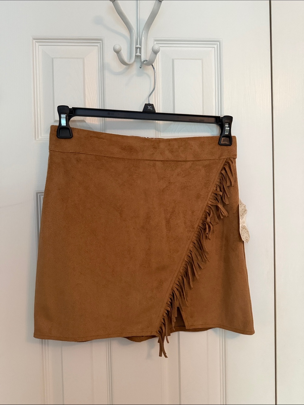 Altar'd State Camel Brown Suede-Look Fringe Mini Skirt S NWT